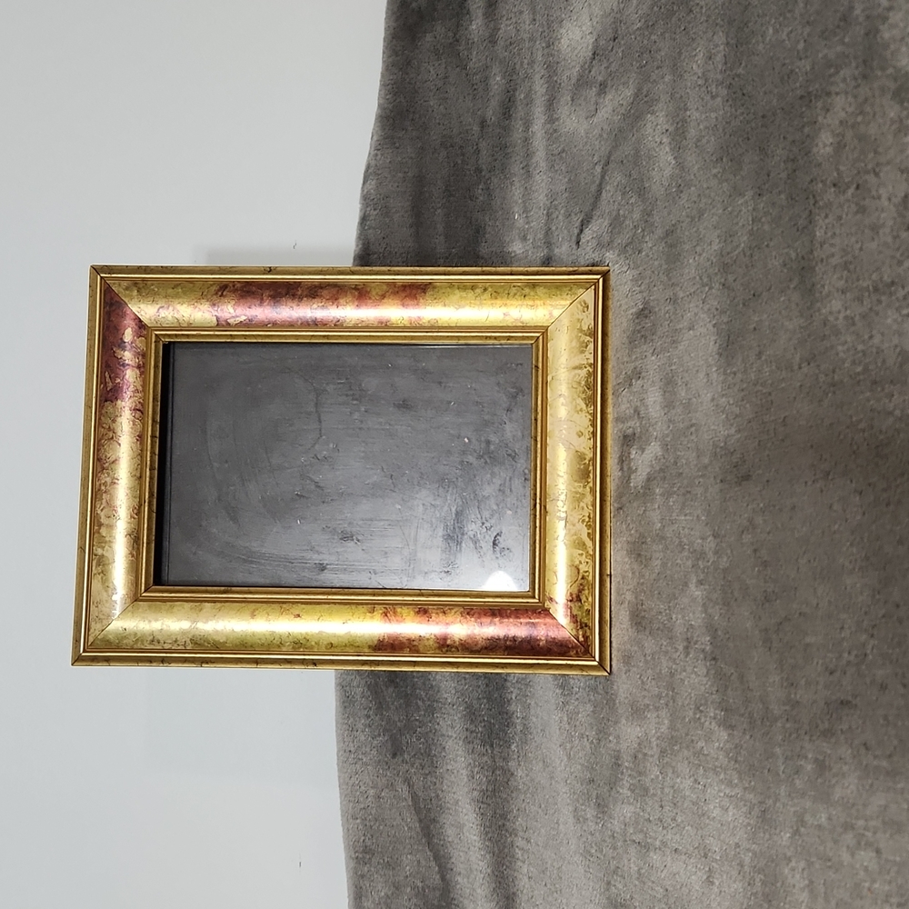 Gold and Cranberry Marble Frame,  6.25 in Wide X 8.25 in L, Hanging Hooks/Stands